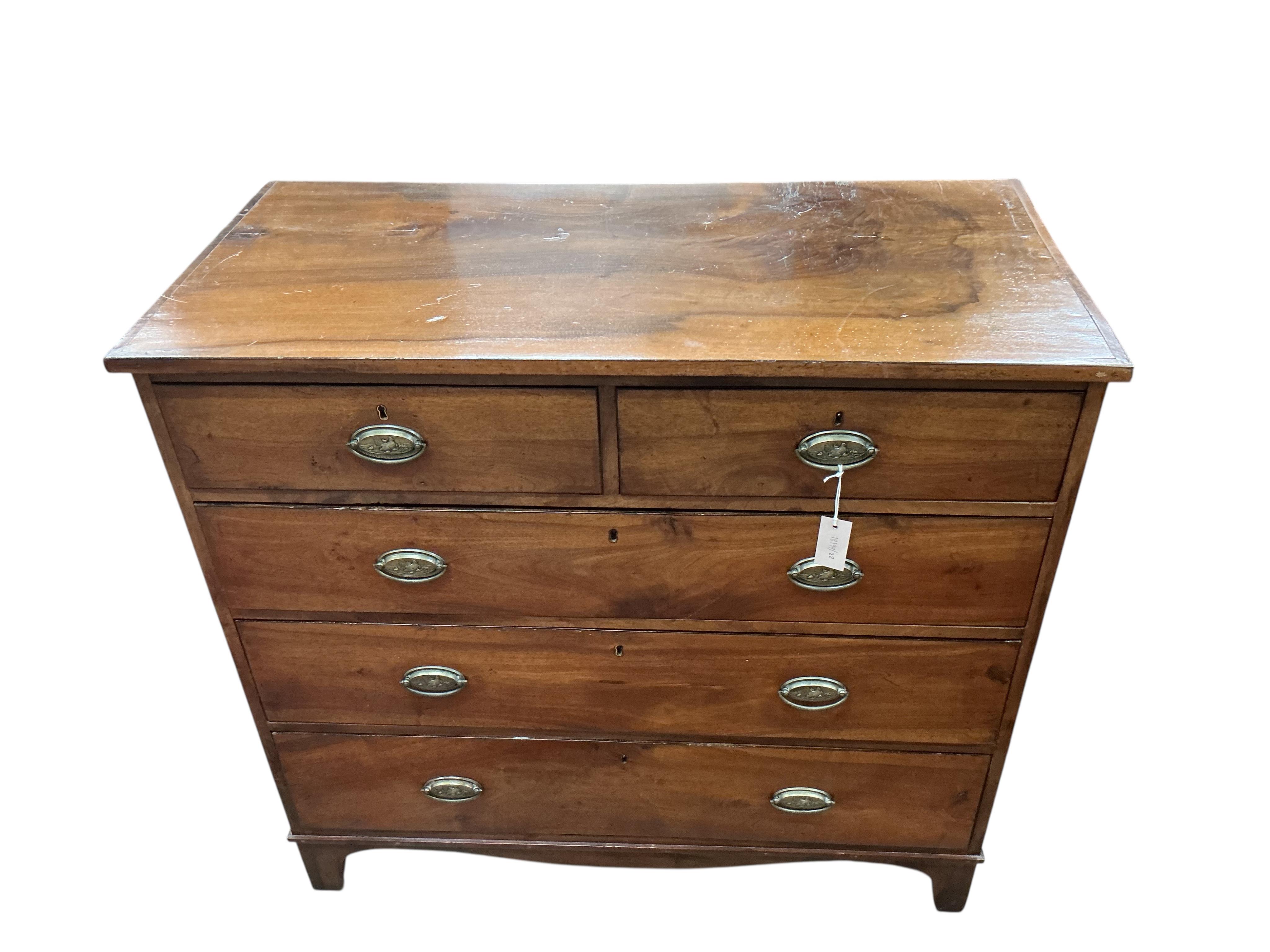 A Regency mahogany chest of drawers, width 107cm, depth 52cm, height 100cm